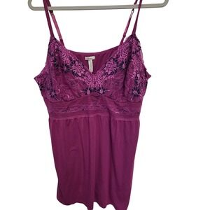 Soma Women's XX Large Purple Lace Trim Cami Top Sleepwear Loungewear